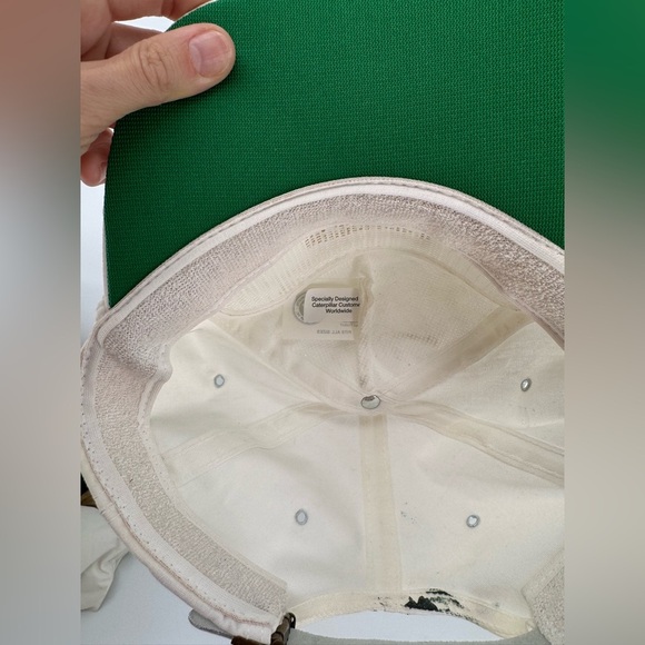 Vintage Trucker Hat Cap Gold Embroidered USA Captain 80s 90s CAT Caterpillar VIP - Picture 5 of 7